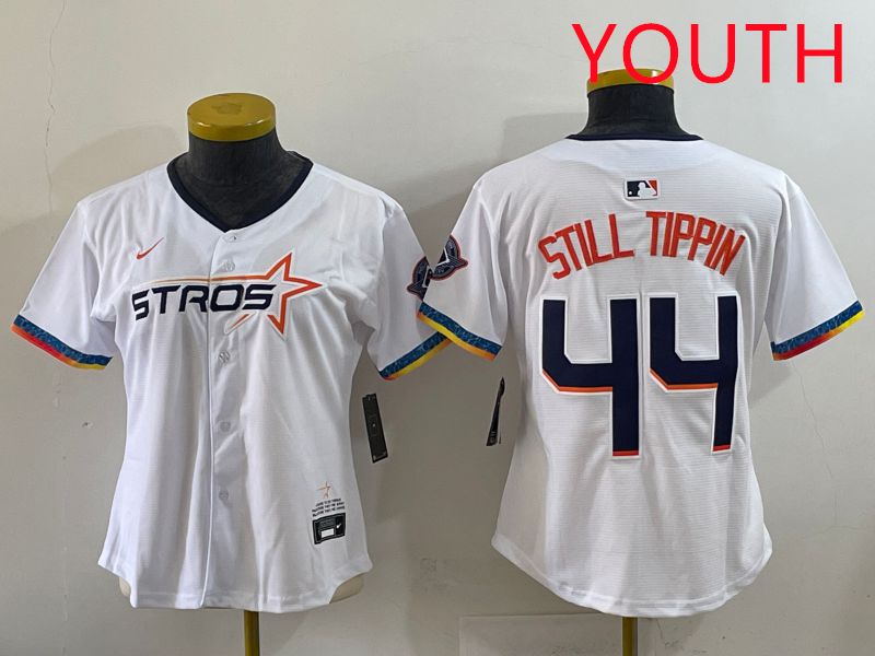 Youth Houston Astros 44 Still Tippin White Four generations Joint Name 2025 Nike MLB Jersey style 2